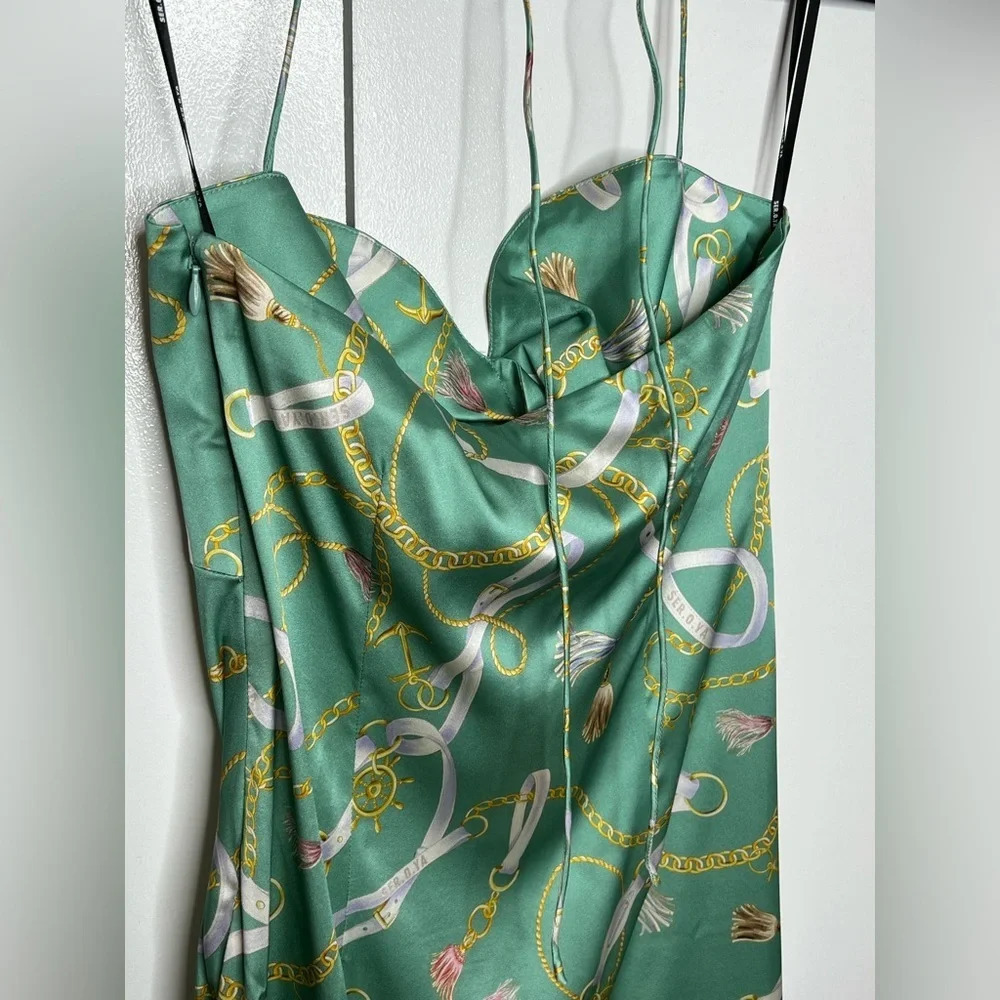 SER.O.YA- Farah Silk Mini Dress - Nautical Green - NWT XS/00 - $325 SOLD OUT - Picture 6 of 10
